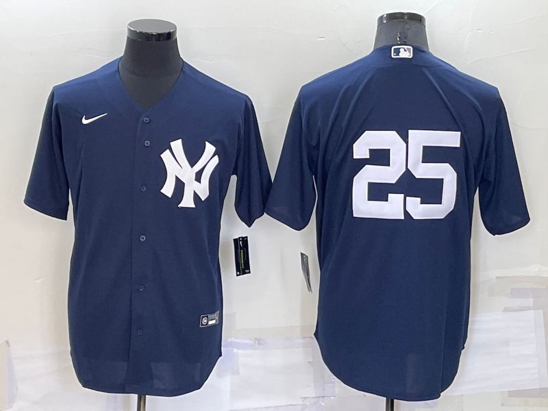 Men New York Yankees #25 No Name Blue Game 2022 Nike MLB Jersey->new york yankees->MLB Jersey